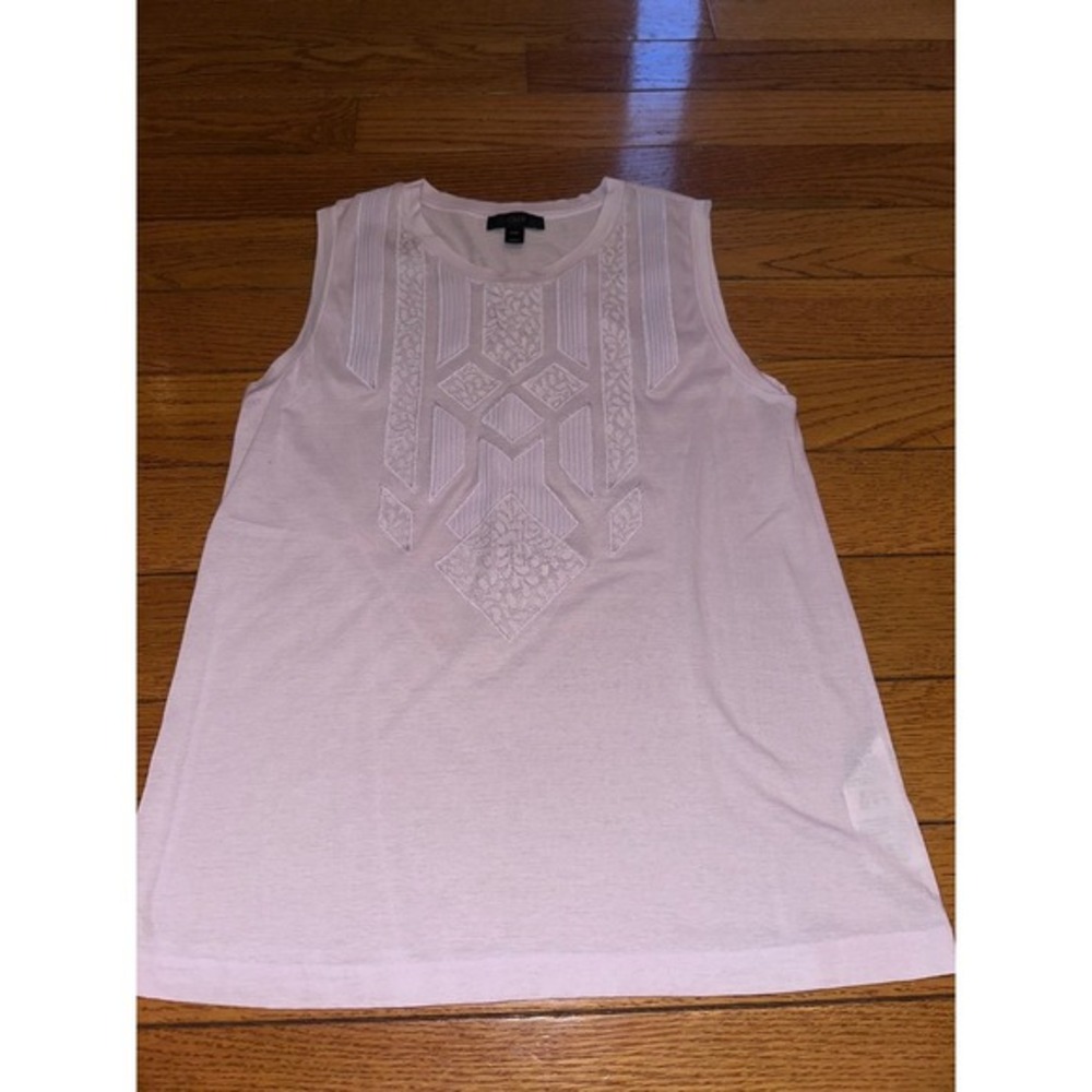 Women's J.Crew Embroidered Tank Top Sleeveless Casual Blouse Lavender XXS - Picture 3 of 7